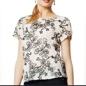 Meadow Rue Black and White Lace Blouse